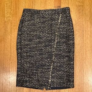 J. Crew Black and White Tweed Skirt Size 2